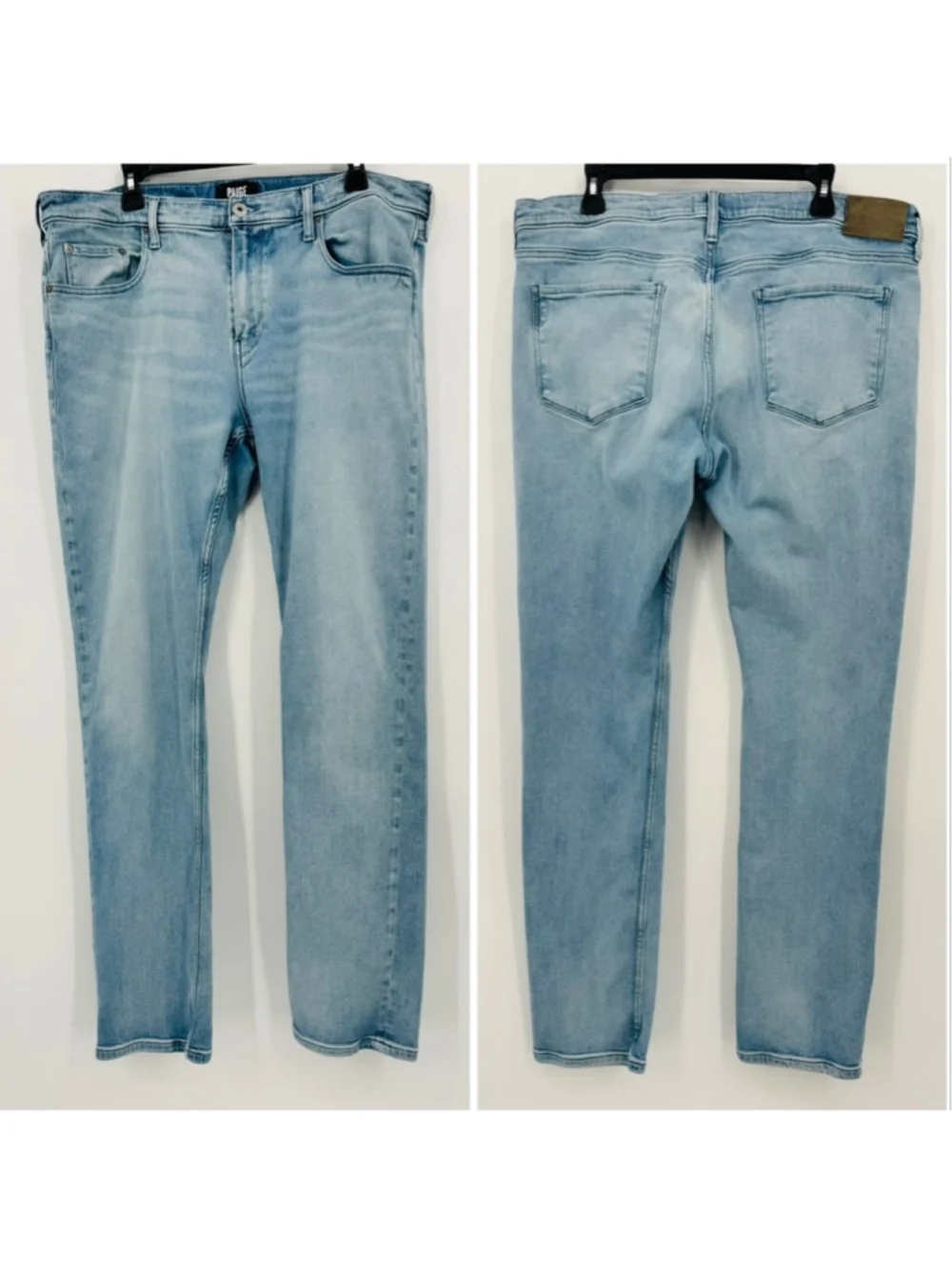 Paige Federal Light Wash Blue Straight Jeans Waist 38 Length 32